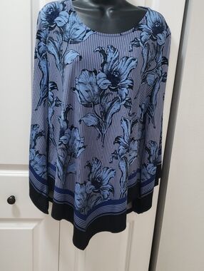 Alfani Blue Floral Top